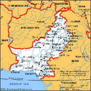 The actual map of pakistan shown in white colour