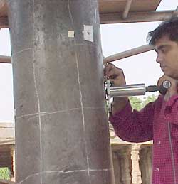 Testing of Delhi Iron Pillar