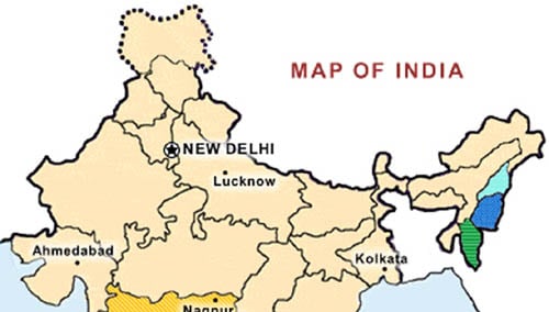 Map of India on www.avert.org