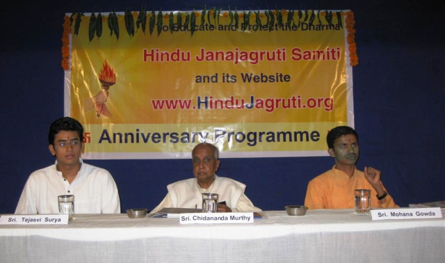 From Left: Mr. Tejasvi Surya, Dr. Murthy and Mr. Mohad Gowda