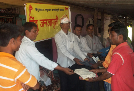 Members of HJS giving Diwali gifts