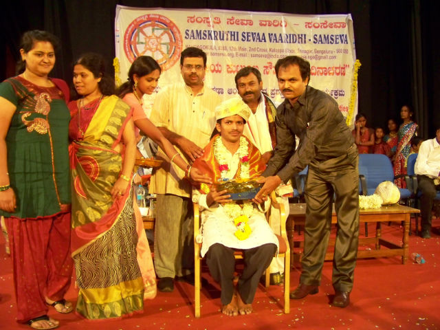 Mr. Gowda, HJS felicited by ‘Samskruti Seva Vaaridhi’ & ‘Bengaluru District Vidhi Seva Ayoga'