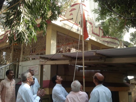 Flag-hoisting by Mr. Sumit Sagavekar of HJS
