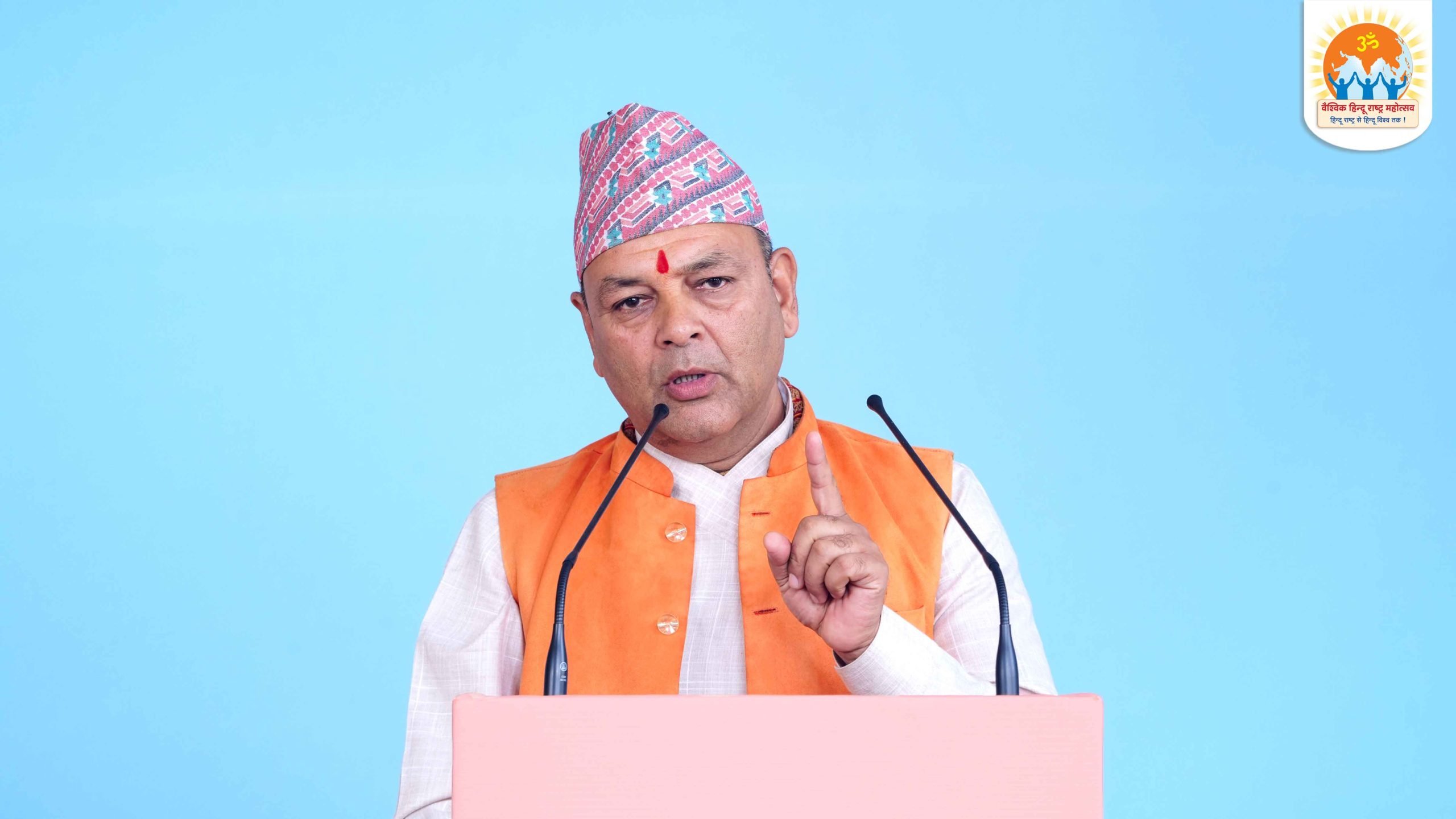 Mr Shankar Kharal (Senior Vice President, World Hindu Federation, Nepal) speaking on - 'Reinstating Nepal as a Hindu Rashtra : Challenges and Opportunities'