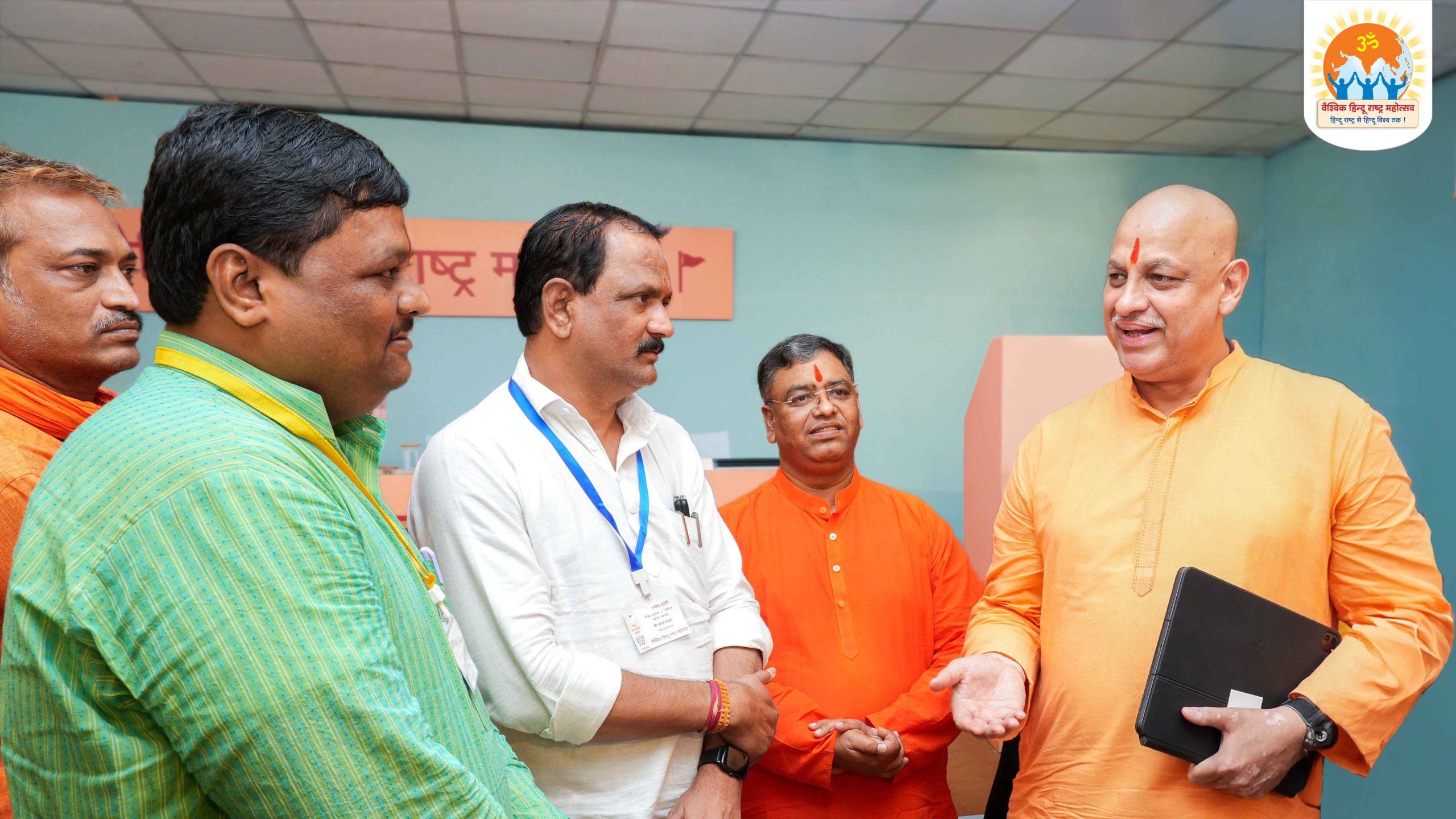Captain Praveen Chaturvedi (Founder & CEO, Prachyam, Varanasi, Uttar Pradesh) (Extreme left) interacting with Devout Hindus